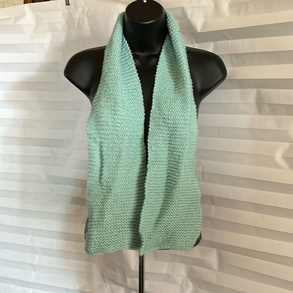 Women's Knitted Scarf Blue Green Soft Cozy Winter Accessory Classic Style